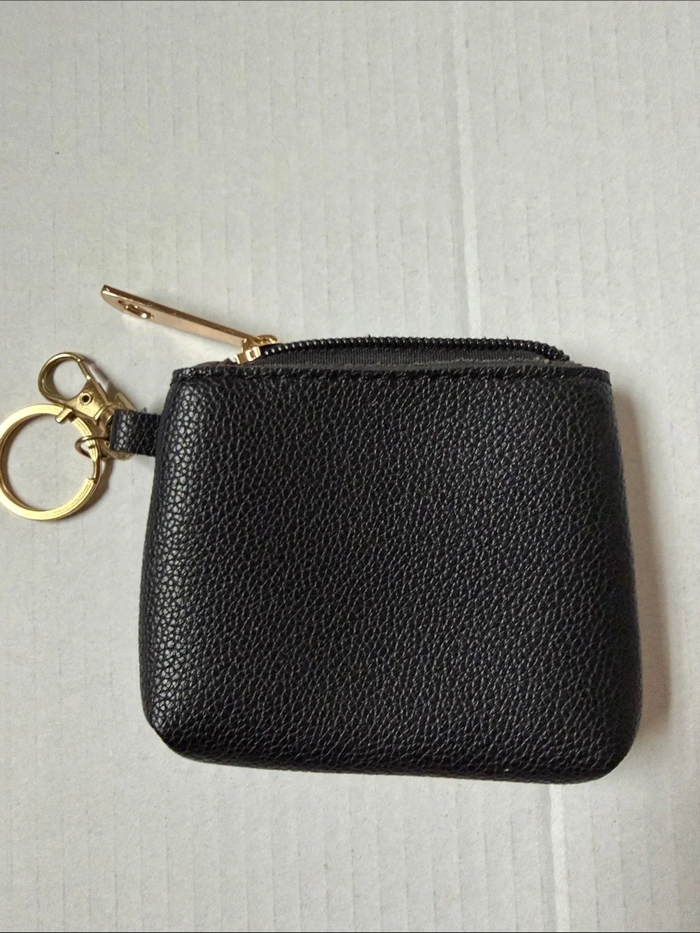 Kids Black Coin Purse with Gold Glitter Ears and Pink Cheeks